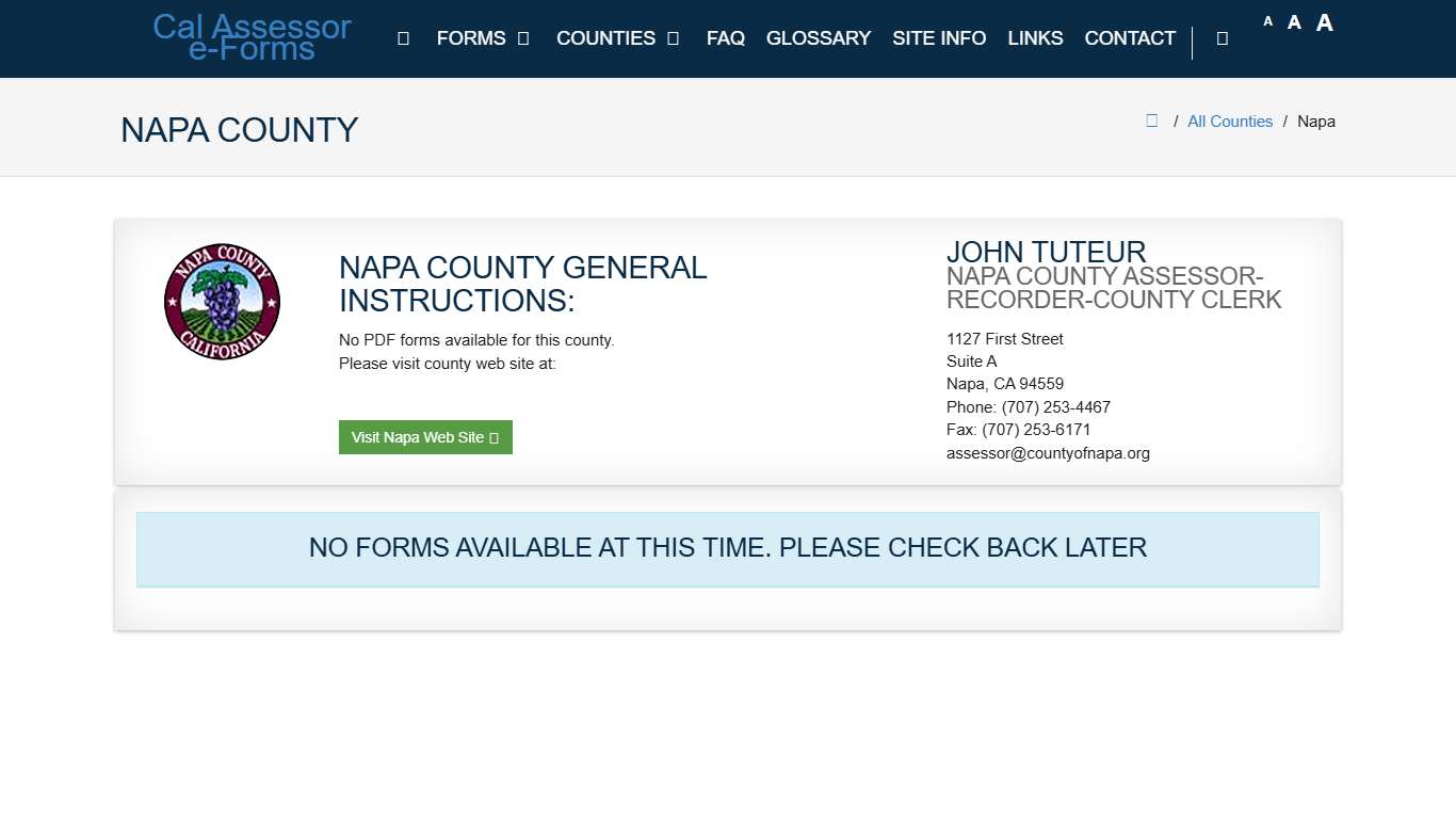 CAA e-Forms Service Center - napa